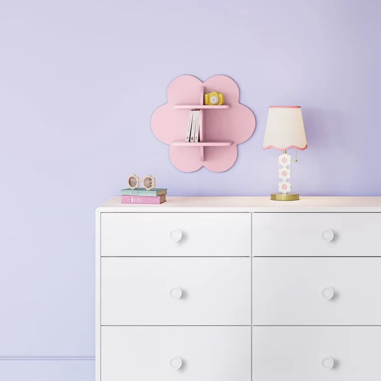 Mainstays Kids Daisy Shaped Decorative Wall Shelf, Pink | Walmart (US)
