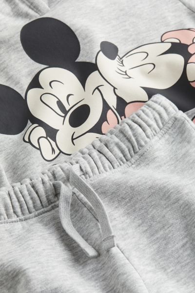 2-piece Printed Sweatshirt Set - Gray melange/Minnie Mouse - Kids | H&M US | H&M (US + CA)