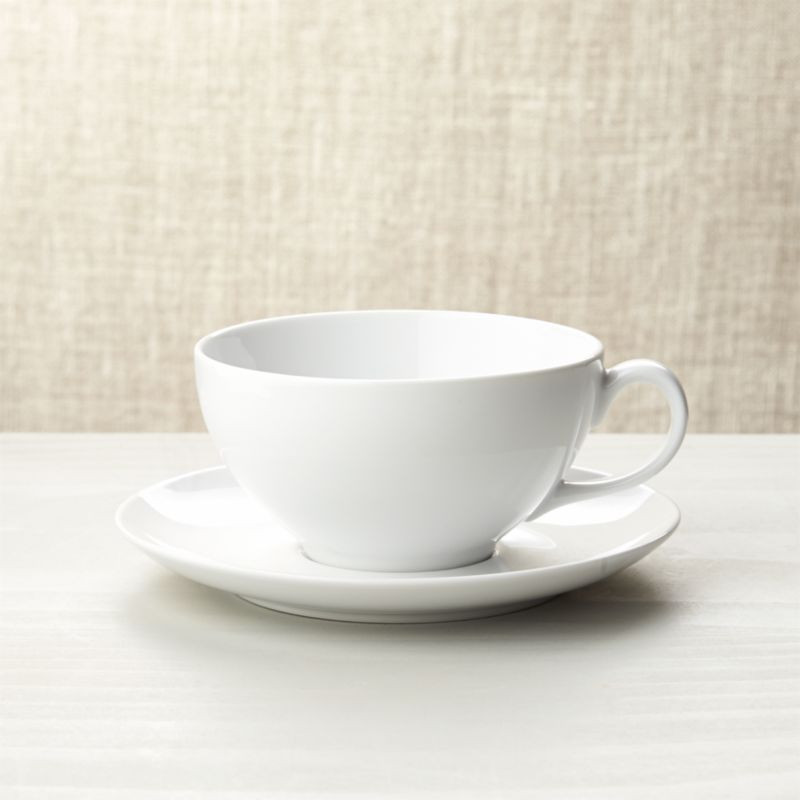 Aspen Cappuccino Cup with Saucer + Reviews | Crate & Barrel | Crate & Barrel