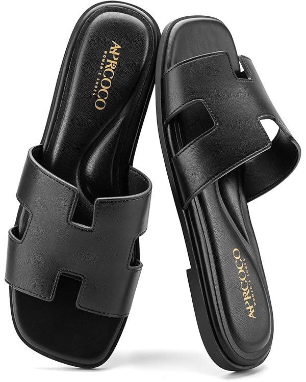 Women's Flat Sandals Dressy Classic H-Band Flats Sandals Summer Beach Vacations Slide Sandals | Amazon (US)