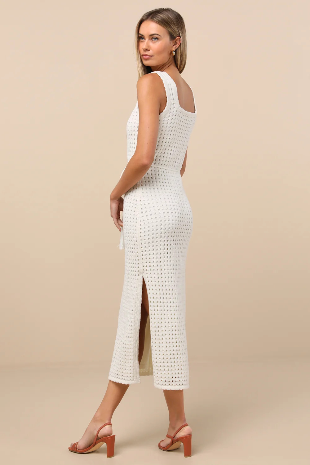 Sunshine Babe Ivory Knit Midi Sweater Dress | Lulus