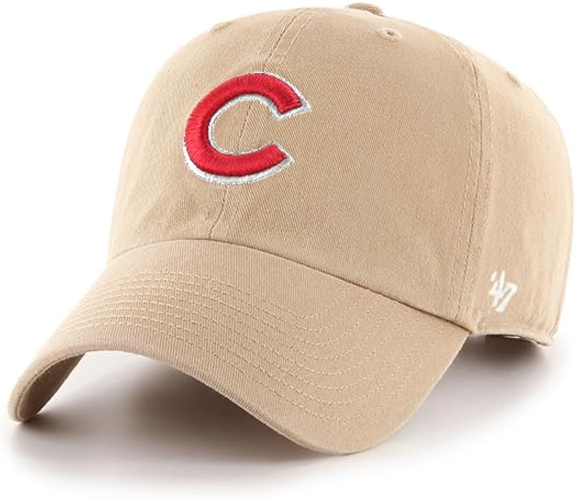 47 Chicago Cubs Khaki Logo Primary Logo Clean Up Adjustable Strap Hat Cap, Adult One Size Fits Al... | Amazon (US)