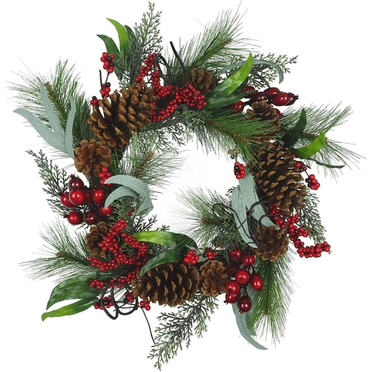 Kurt Adler Artificial Wreath Christmas Decoration, Green, 20" | Wayfair North America