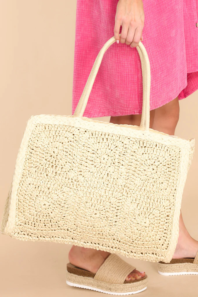 The Greatest Destination Ivory Rattan Bag | Red Dress 