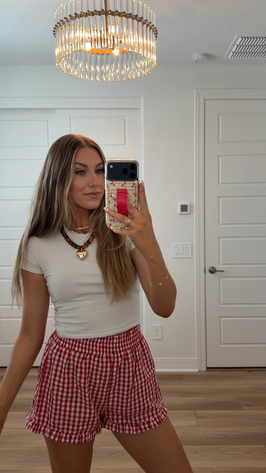 Today’s outfit! Wearing a small top and medium shorts!