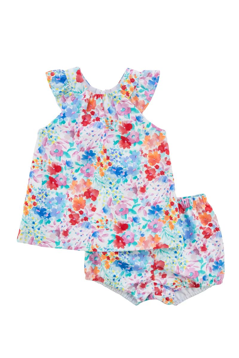 Floral Dress With Ruffle And Bloomer | Florence Eiseman