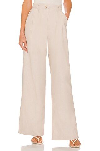 WeWoreWhat High Rise Pleated Pant in Cr?me Brulee from Revolve.com | Revolve Clothing (Global)