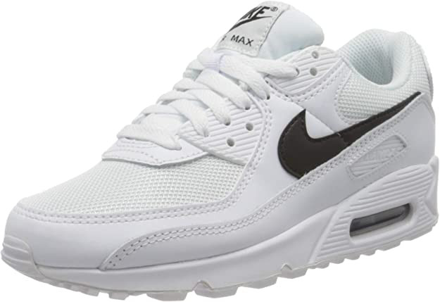 Amazon.com | Nike Women's Air Max 90 White/Black-White Sneakers 6.5 | Road Running | Amazon (US)