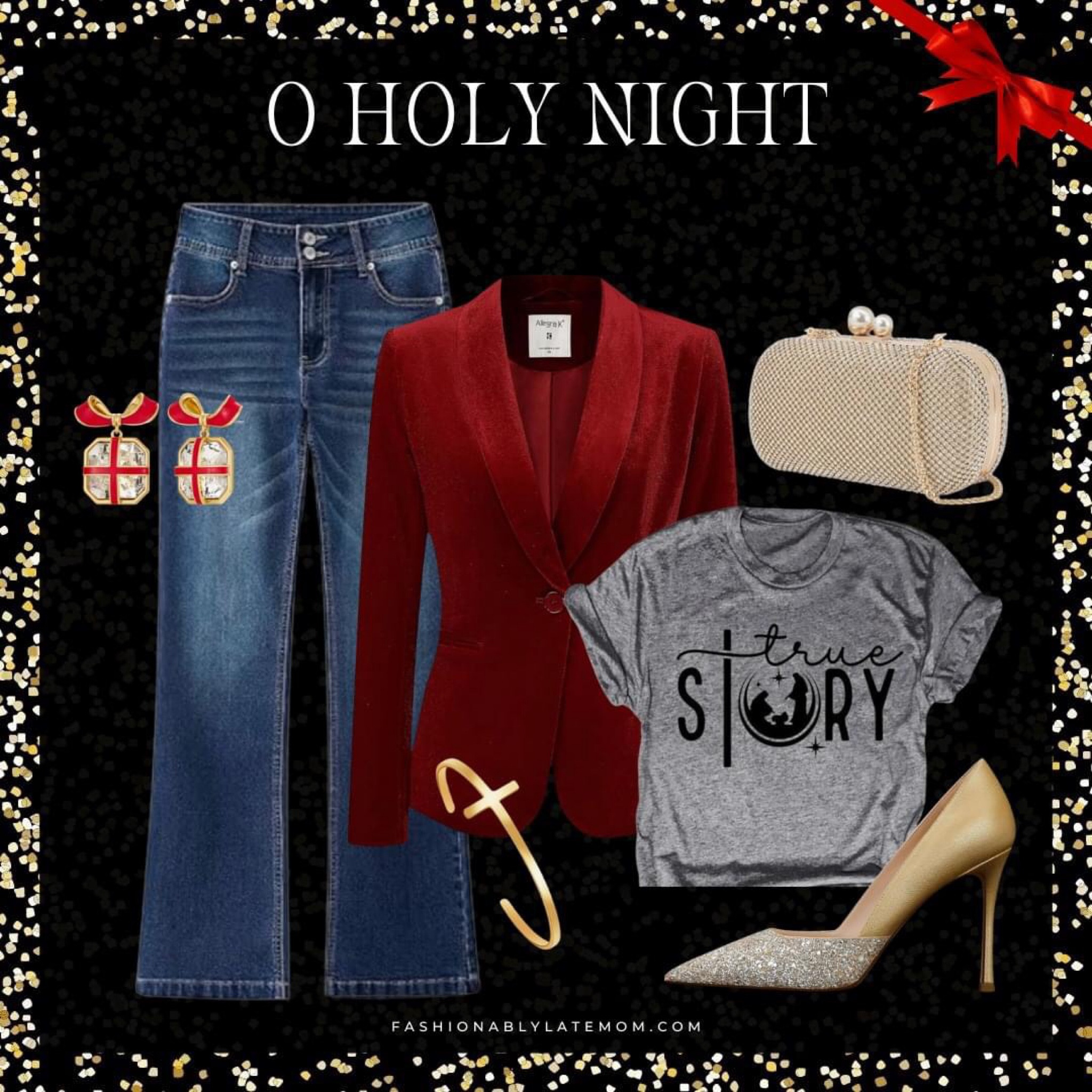 Christmas outfit inspiration.

Fashionably Late Mom. 
Winter outfit idea.