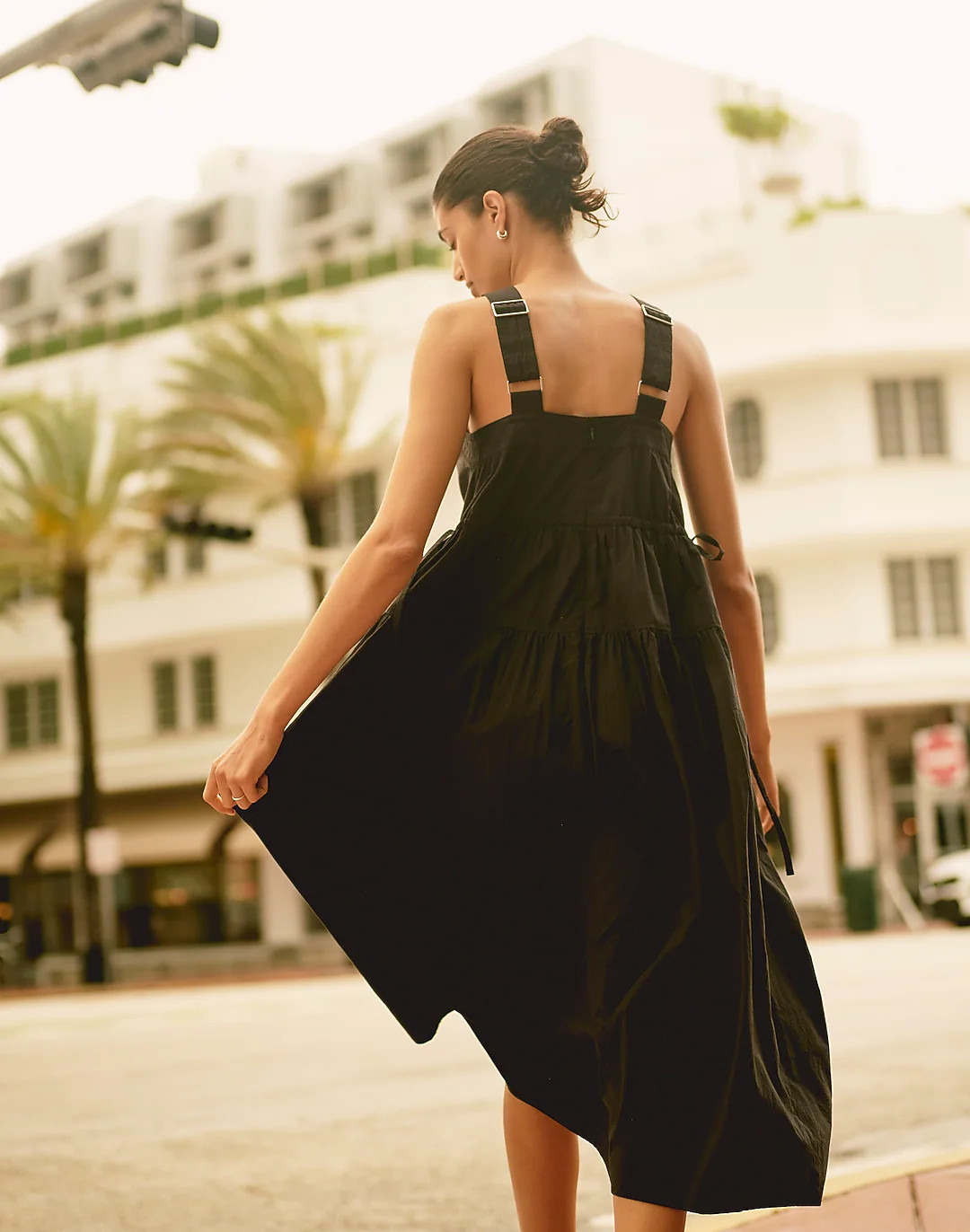 Poplin Halter Tiered Midi Dress | Madewell