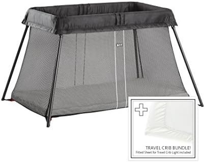 BabyBjörn Travel Crib Light + Fitted Sheet Bundle Pack, Black, One Size (640001US) | Amazon (US)