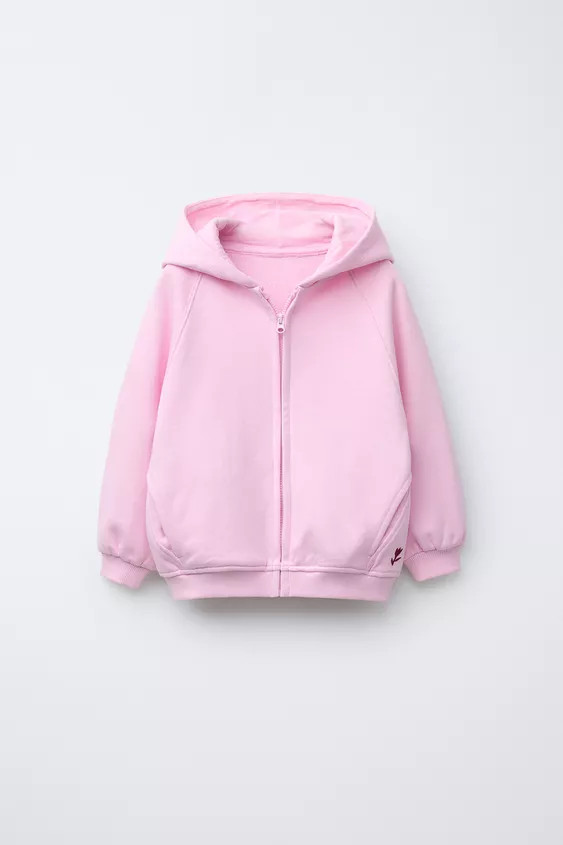 BASIC EMBROIDERED ZIP-UP SWEATSHIRT | Zara Canada