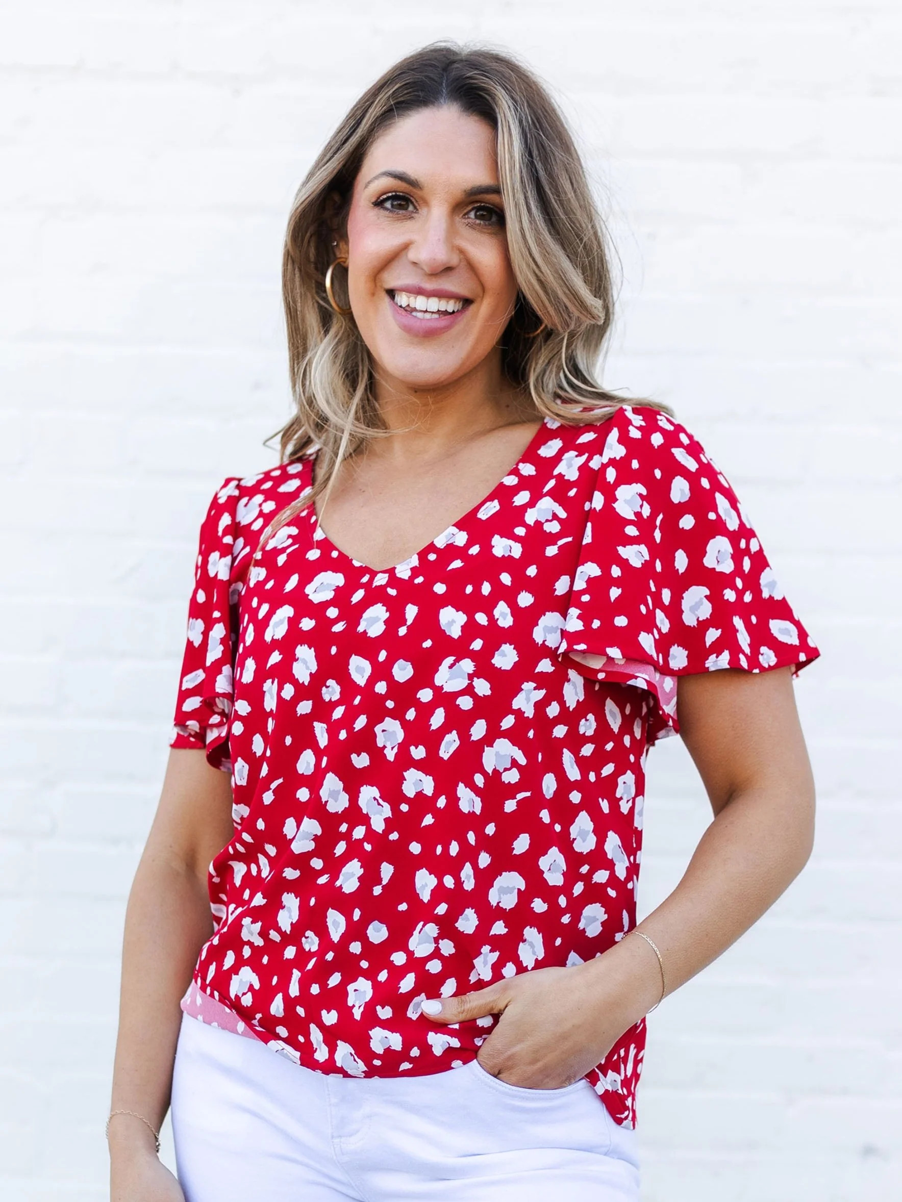 Paisley Top | Party Animal Crimson + White | Michelle McDowell