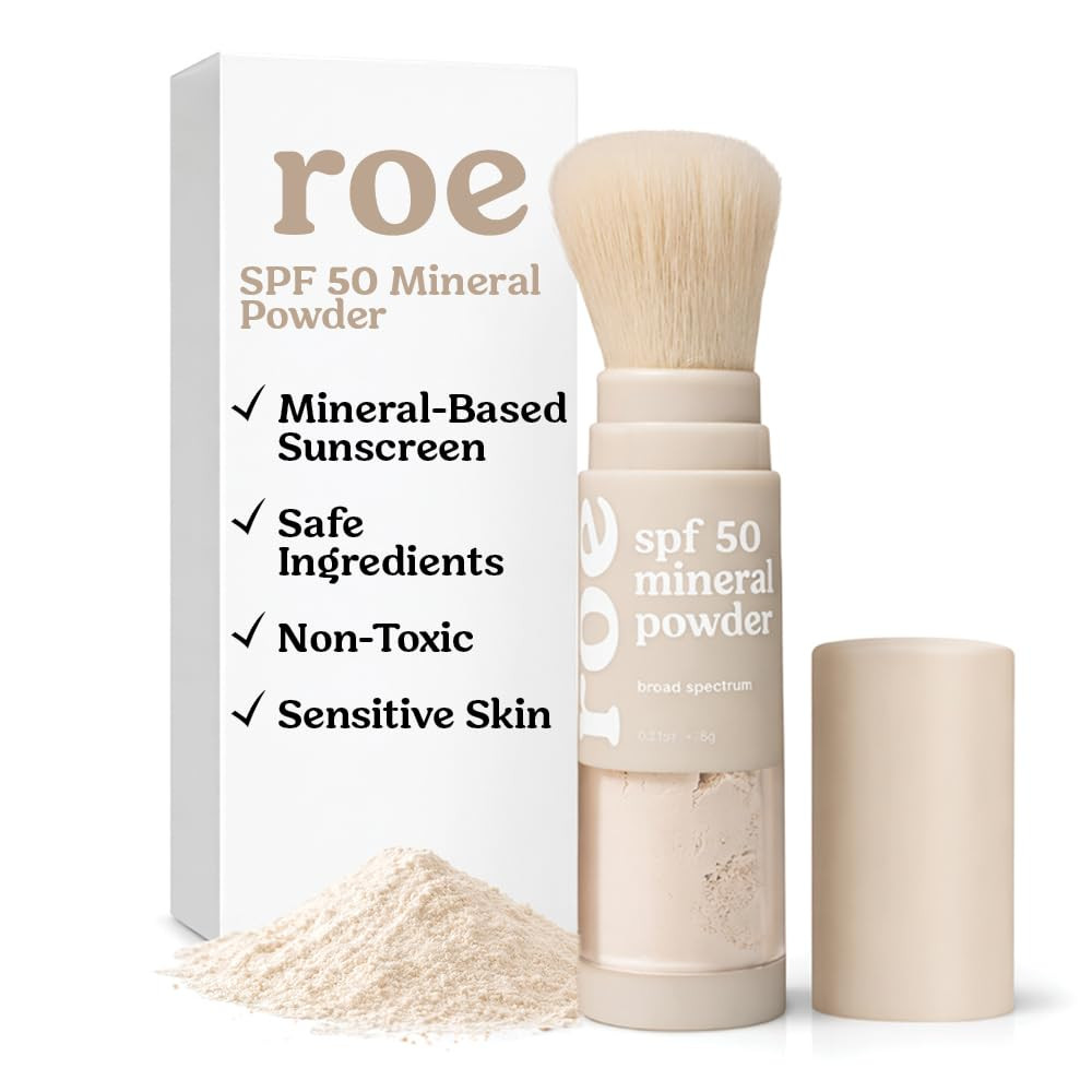 Roe Wellness- SPF 50 Powder Sunscreen Mineral-Based, Non-Toxic Brush-on For Kids, Adults & Babies... | Amazon (US)