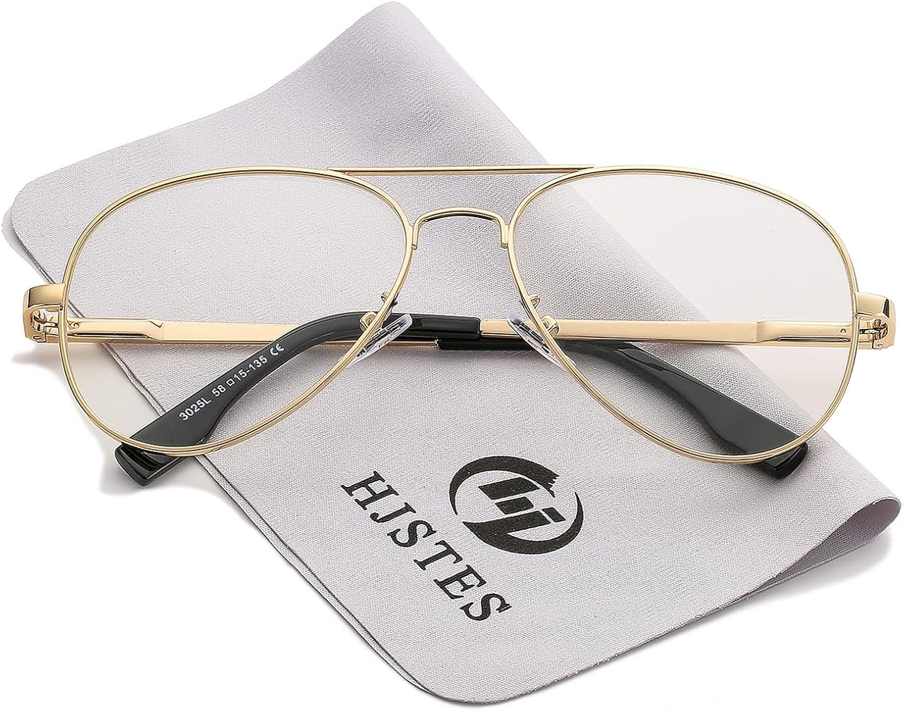 HJSTES Clear Lens Aviator Glasses Blue Light for Women Men Classic Pilot Frame Non-prescription E... | Amazon (US)
