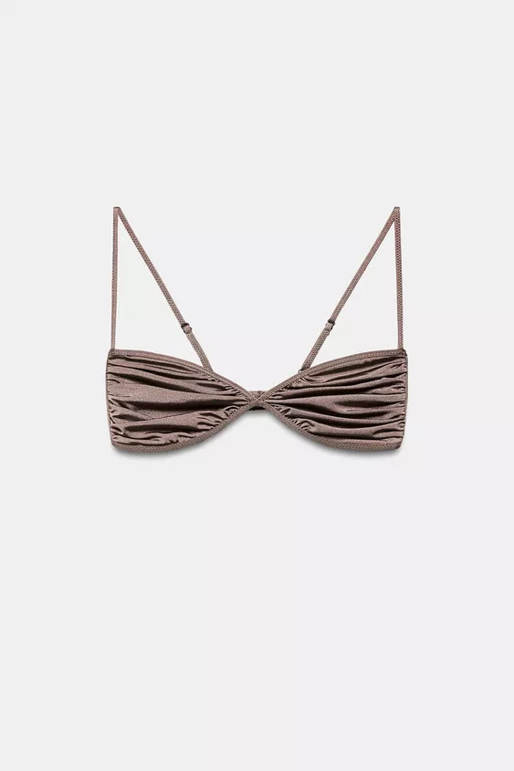 COMBINED SIDE RUCHED BIKINI TOP | Zara US