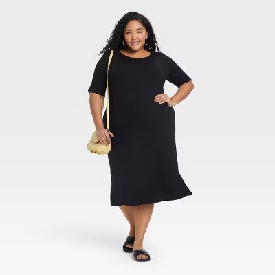 Women's Plus Size Short Sleeve Knit T-Shirt Dress - Ava & Viv™ | Target