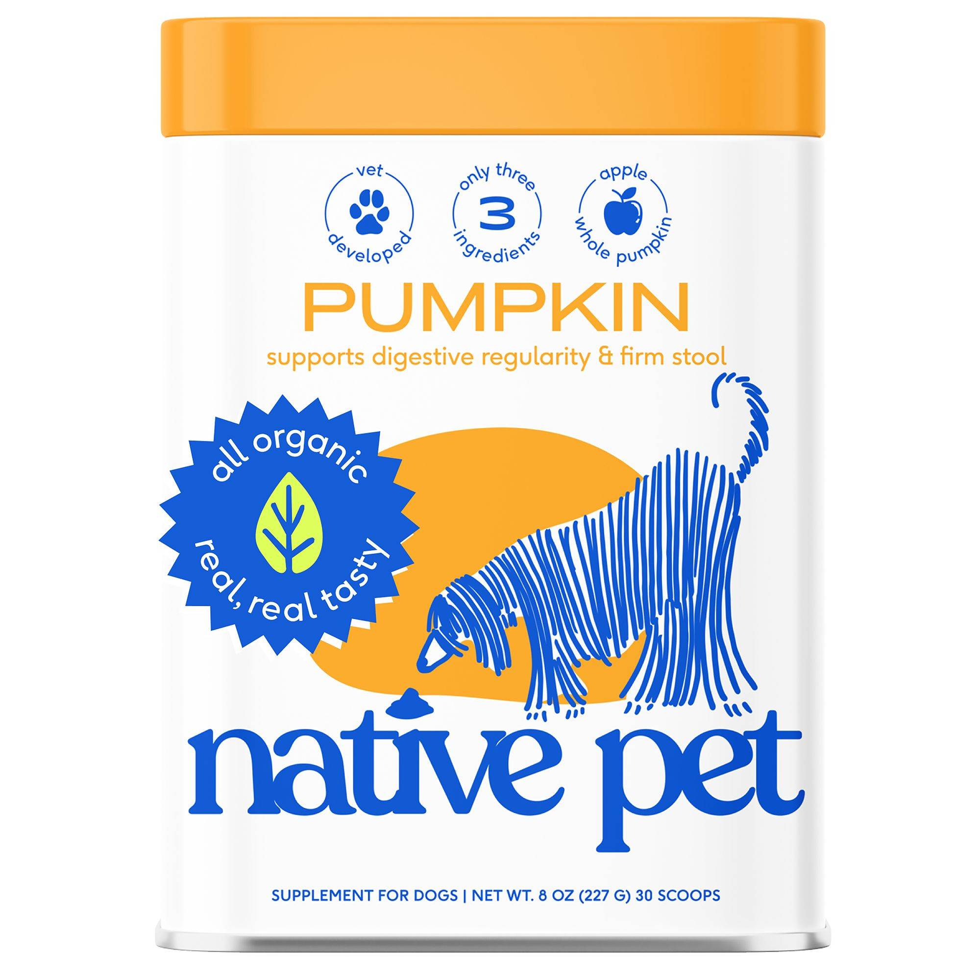 Native Pet Organic Pumpkin Fiber Powder Digestive Supplement for Dogs | PetSmart