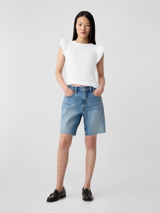 Ribbed Flutter Sleeve Top | Gap Factory