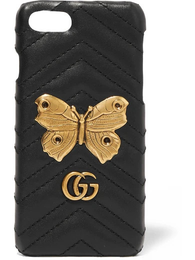 Gucci - Embellished Quilted Leather Iphone 7 Case - Black | NET-A-PORTER (US)
