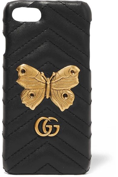 Gucci - Embellished Quilted Leather Iphone 7 Case - Black | NET-A-PORTER (US)