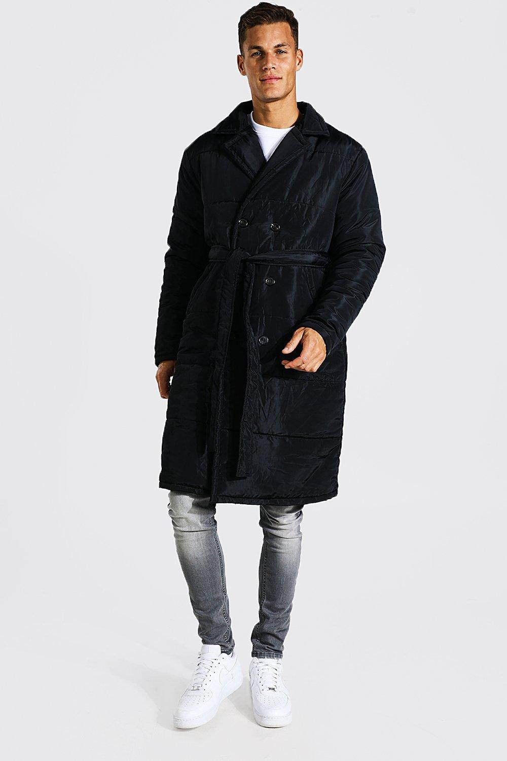 Tall Padded Double Breasted Trench Coat | boohooMAN (US & CA)