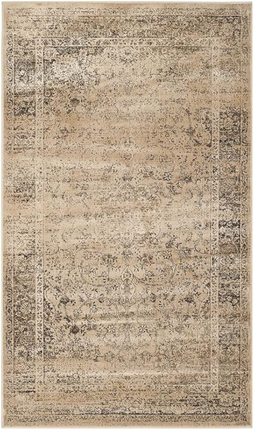 SAFAVIEH Vintage Collection Accent Rug - 3'3" x 5'3", Warm Beige, Oriental Medallion Distressed V... | Amazon (US)