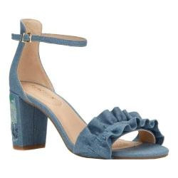 Women's Kenneth Cole Reaction Rise Ruffle Heeled Sandal Blue Denim | Bed Bath & Beyond