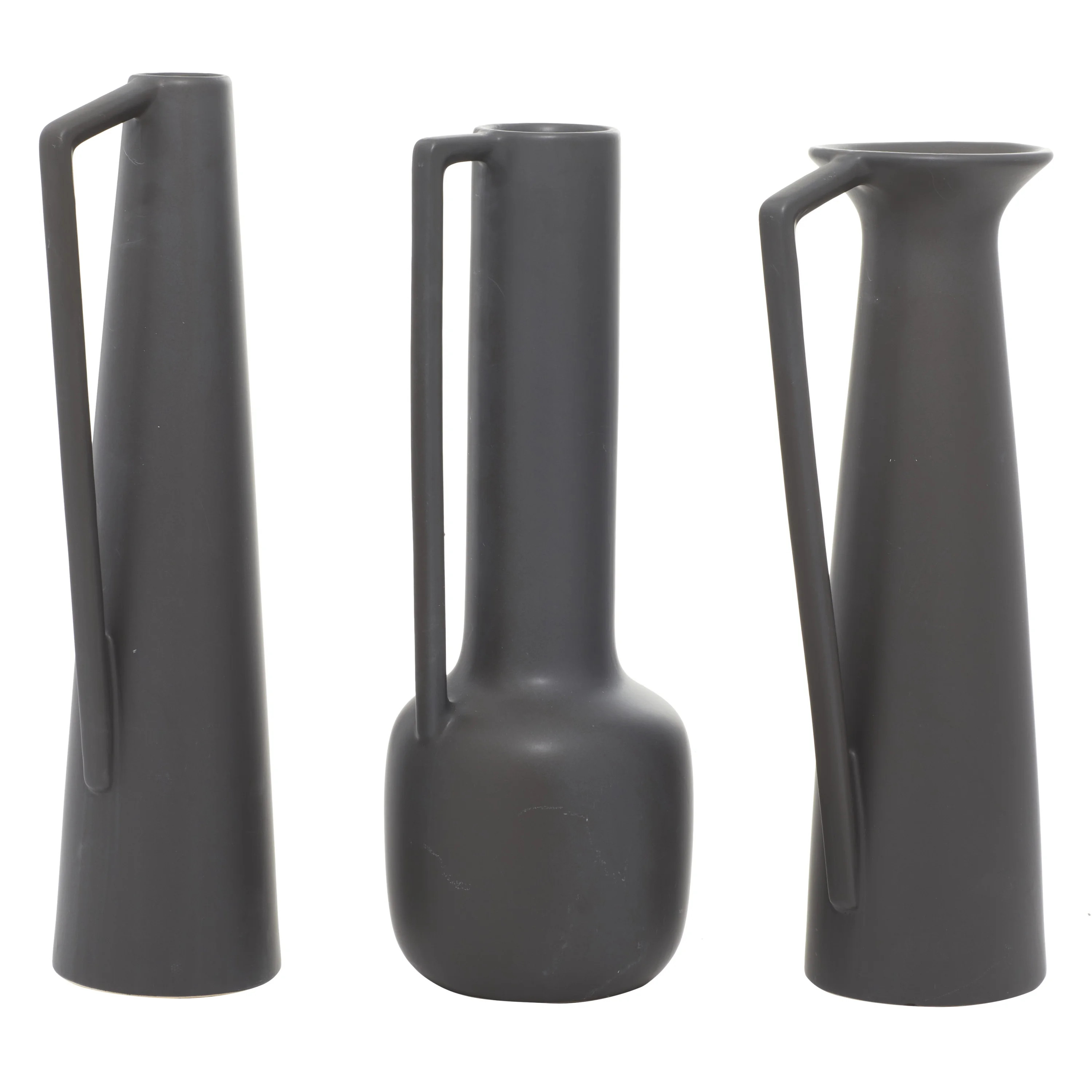 CosmoLiving by Cosmopolitan 17", 16", 16"H Gray Ceramic Vase with Handles, Set of 3 - Walmart.com | Walmart (US)