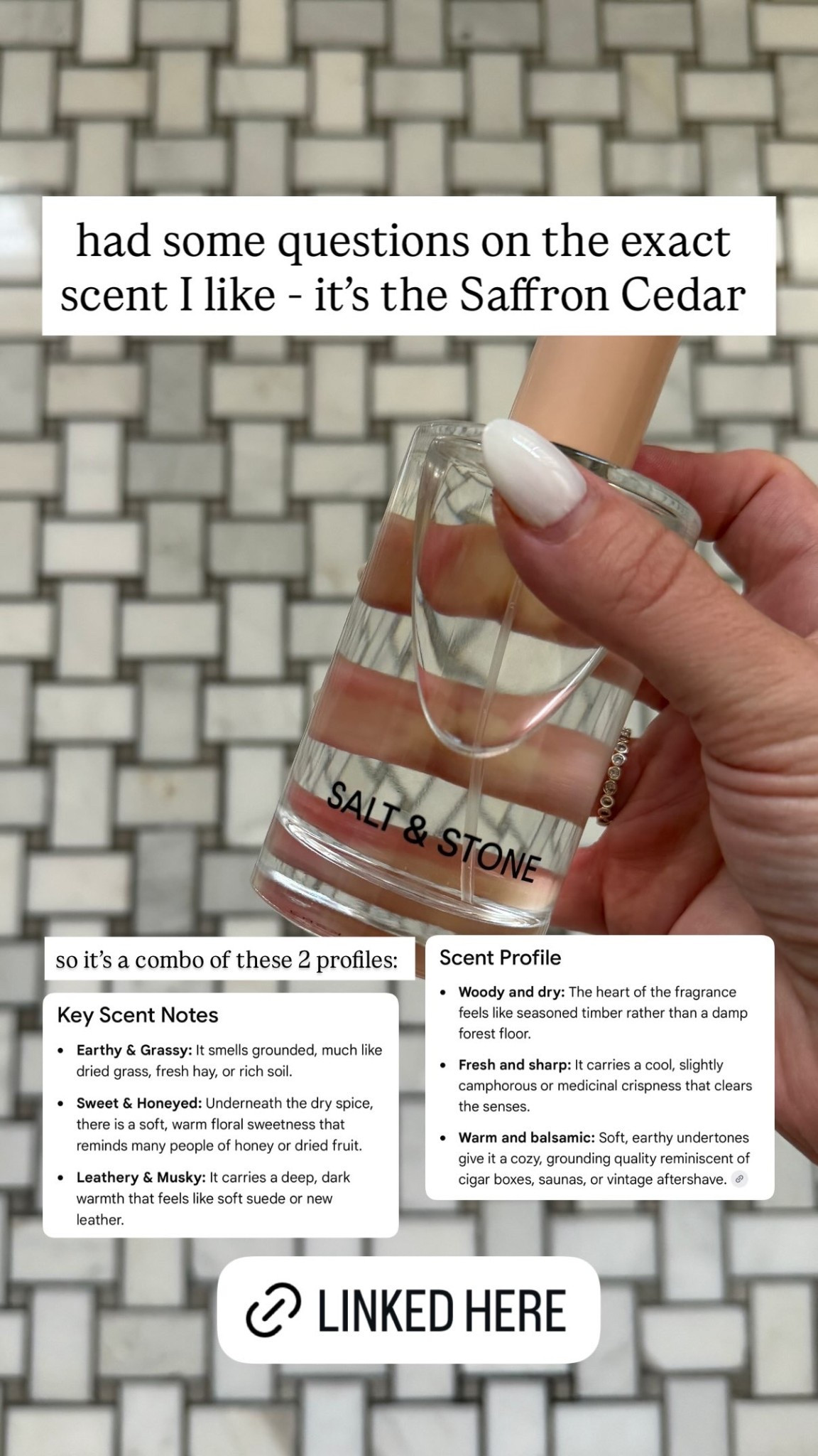 had some questions on the exact scent I like - it’s the Saffron Cedar  so it’s a combo of these 2 profiles: