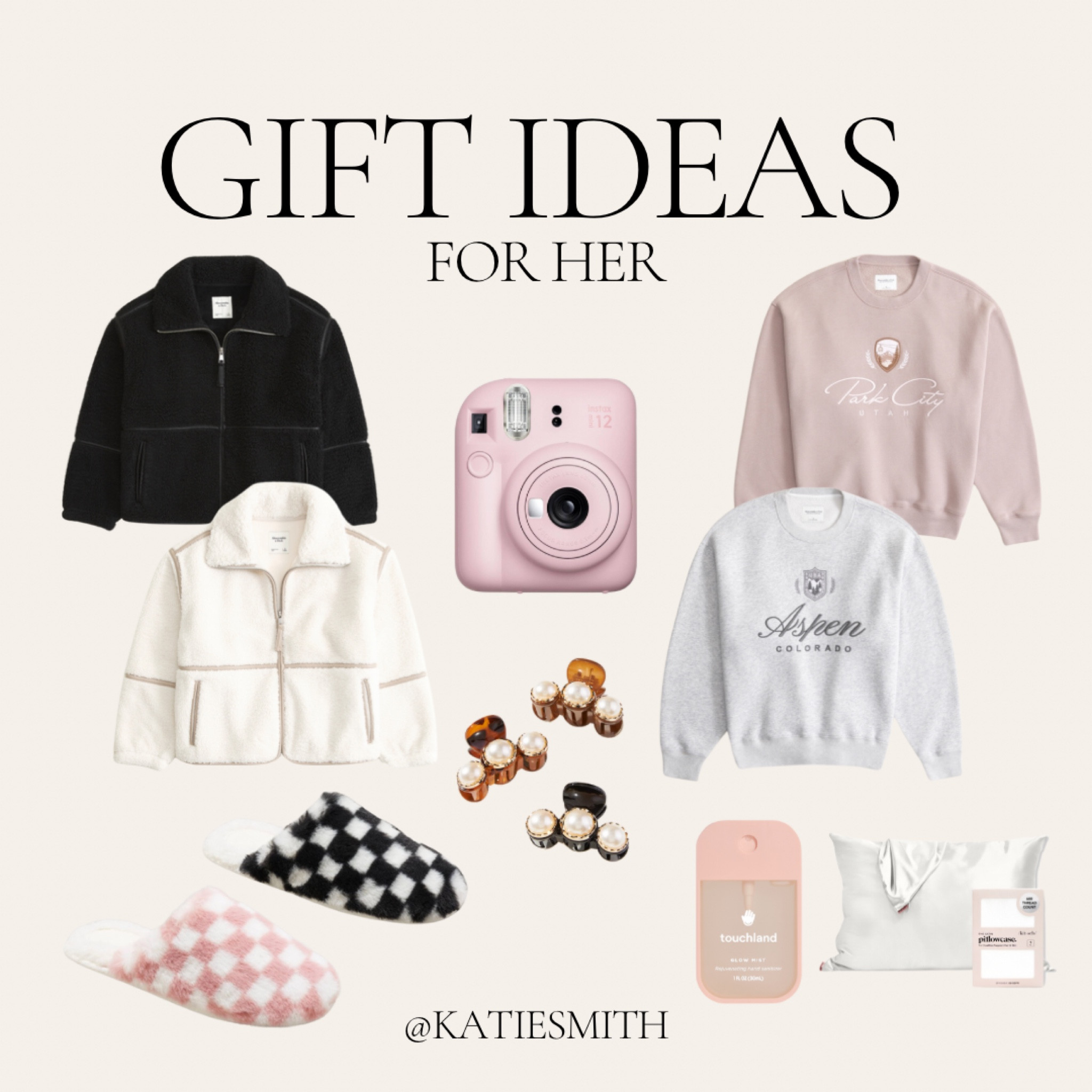 Christmas gifts for her!! Most of these items on sale ✨

Gifts for women | gifts for college girl | checkered slippers | sweatshirt | Abercrombie jacket | touchland | Sephora | Ulta hair clips | satin pillow case 

#LTKHoliday #LTKGiftGuide #LTKfindsunder50
