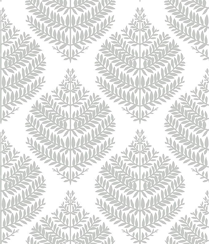 RoomMates Hygge Fern Damask Gray Peel and Stick Wallpaper | Removable Wallpaper | Self Adhesive W... | Amazon (US)