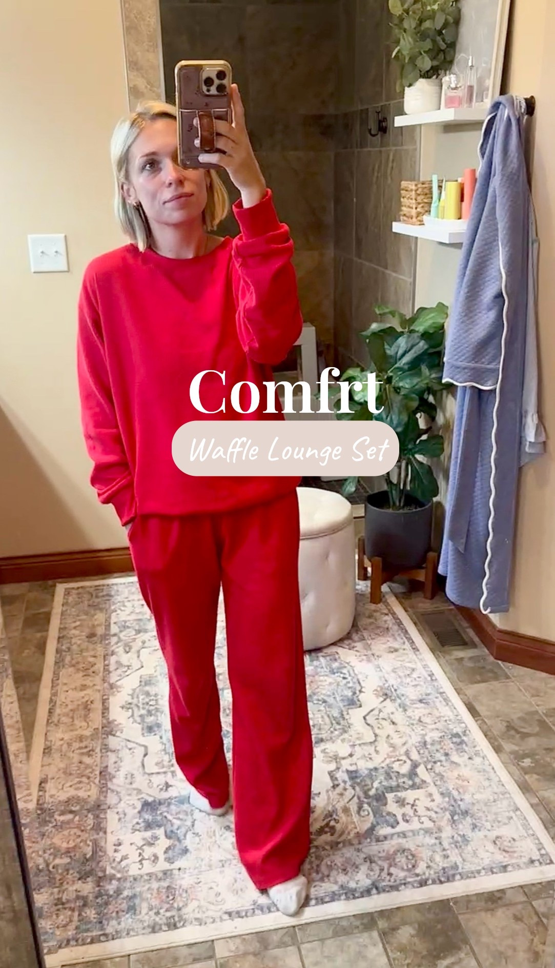 Finally pulled the trigger on some lounge sets from Comfrt and they did not disappoint. 🙌🏼

This is the Waffle Long Sleeve + Pant in Cherry 🍒 I’m wearing an XS in the top and a small in the bottoms — both are folded here and still have plenty of room!

Perfect for cozy fall days AND supporting a brand that puts so much emphasis on mental health. Double win. 💛

#LTKootd #LTKmomlife #LTKPetite