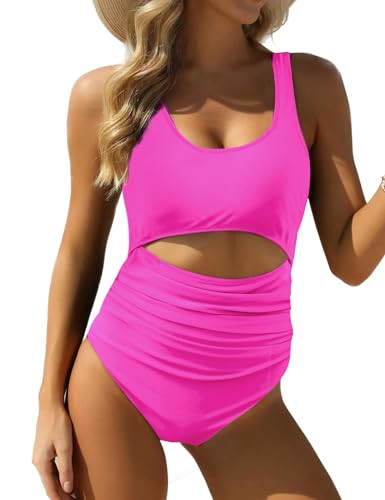 VIMPUNEC Women Tummy Control One Piece Swimsuit High Waisted Bathing Suit Cut Out Swimwear | Amazon (US)
