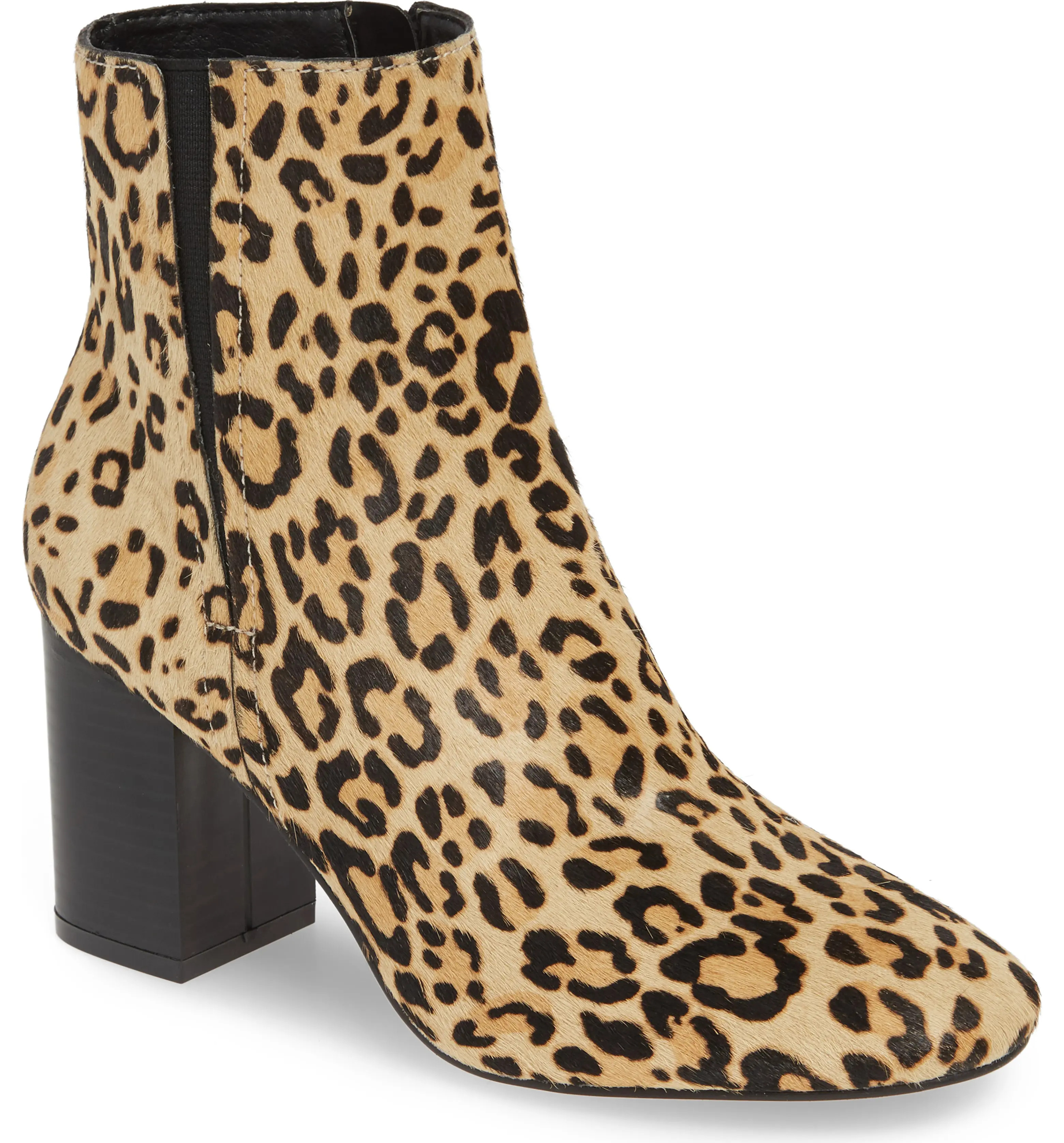 Abbi Block Heel Genuine Calf Hair Bootie | Nordstrom