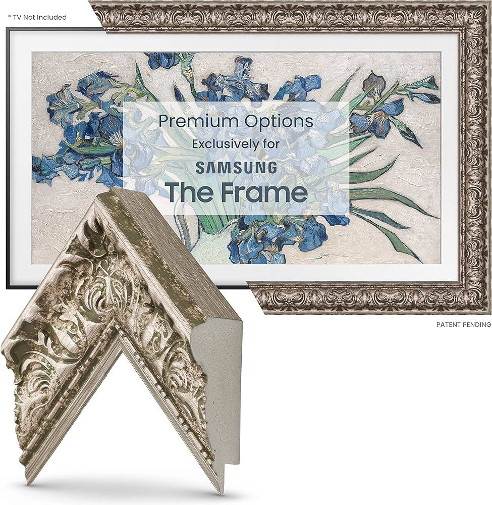 Deco TV Frames - Tuscan Silver Smart Frame Compatible ONLY with Samsung The Frame TV (43", Fits 2... | Amazon (US)