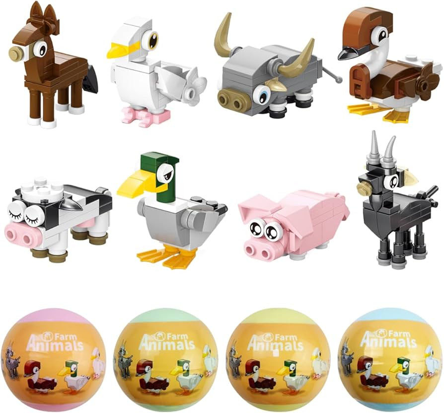 4 Pack Random Animal Building Blocks Toys in Capsules for Kids Boys Girls Christmas Stocking Stuf... | Amazon (US)