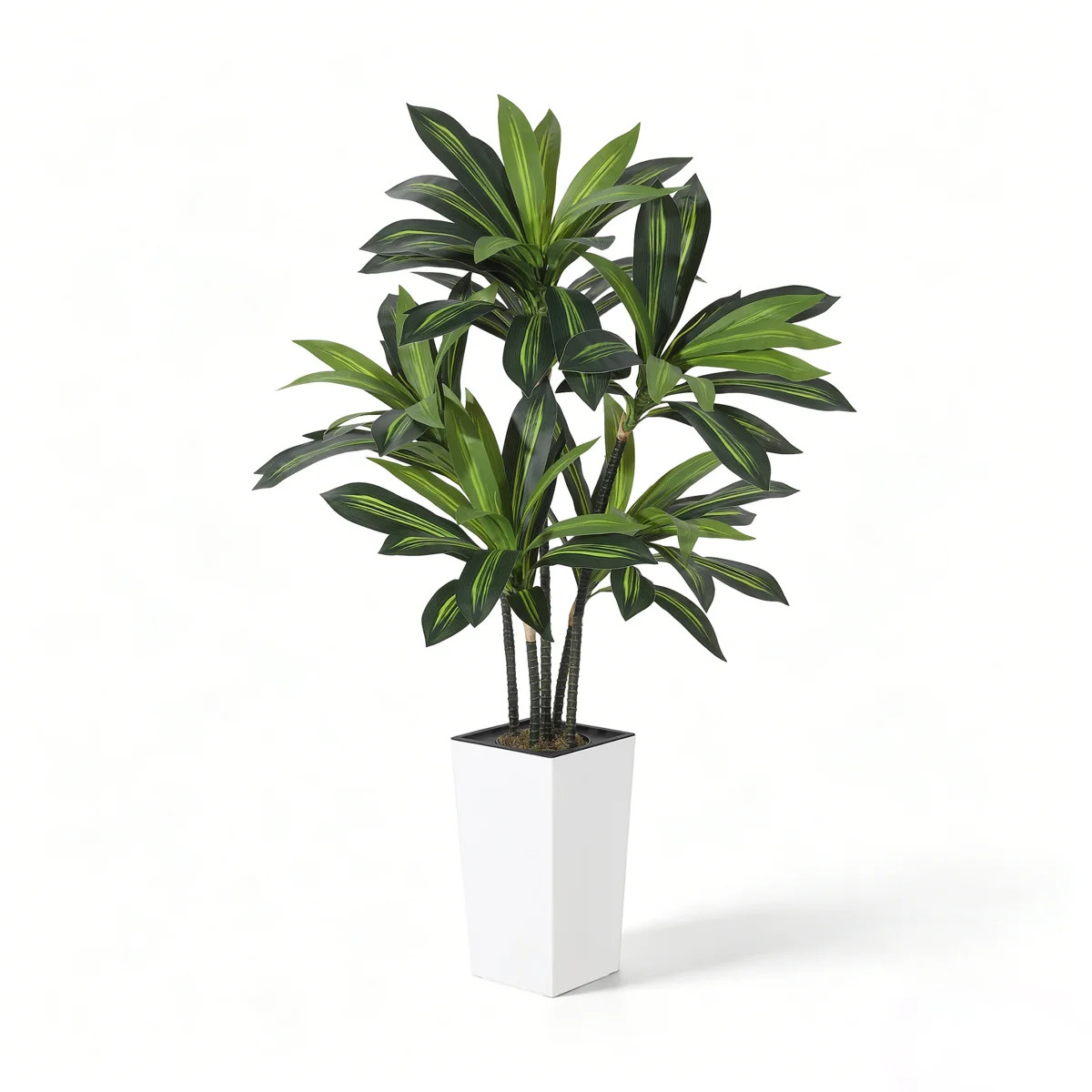 5FT Artificial Dracaena Tree with Tall Planter, Lifelike Faux Floor Plant for Indoor Home, Office... | Wayfair North America