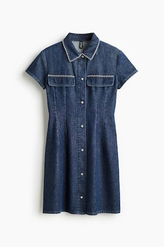 H & M - Embellished Denim Dress - Blue | H&M (US + CA)