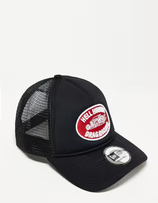 New Era vintage racing patch trucker cap in black | ASOS (Global)