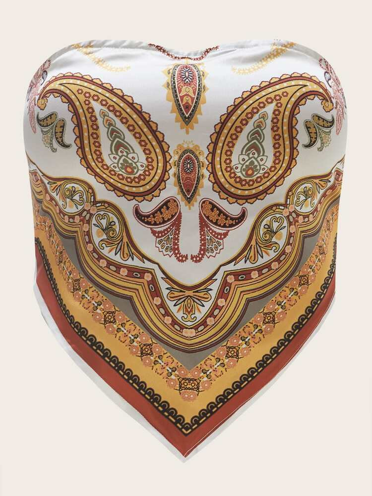 SHEIN Top tubo con schiena scoperta con stampa paisley
       
              
              7.00... | SHEIN