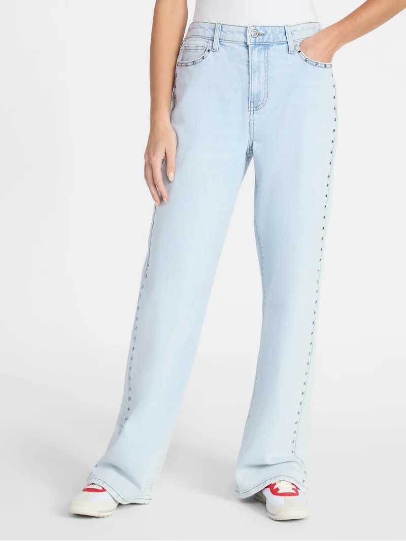 No Boundaries High Rise Baggy Wide Leg Jeans, 32" Inseam, Women's and Women's Plus XXS-4X | Walmart (US)
