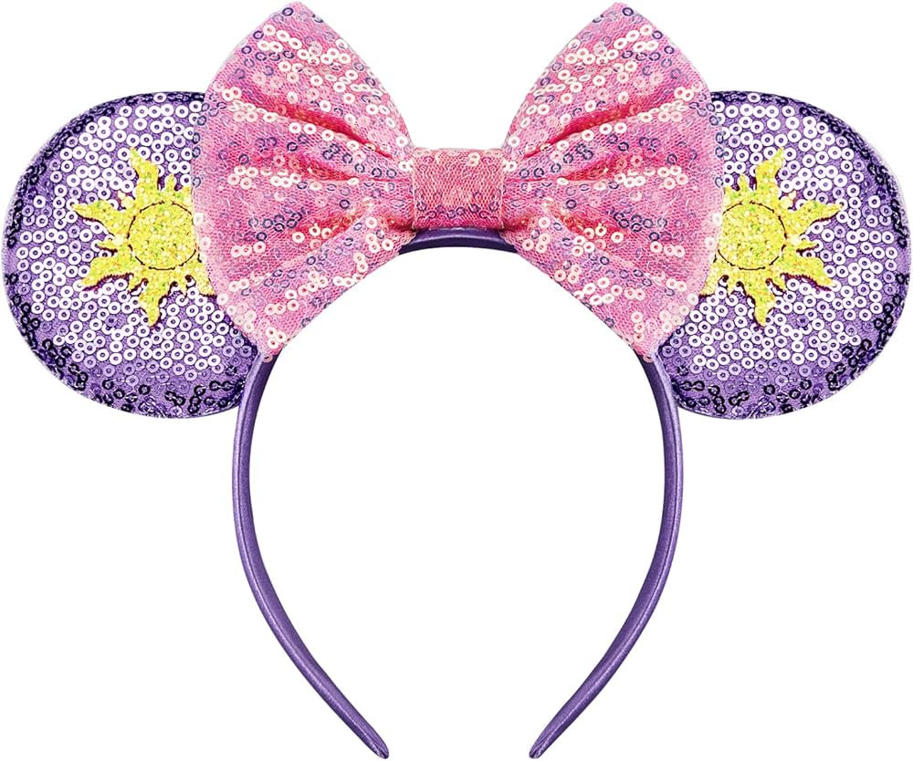 LYLIN Mouse Ears Headbands, Princess Mouse Ears with Bow for Women Girls Boys, Sparkle Hair Acces... | Amazon (US)