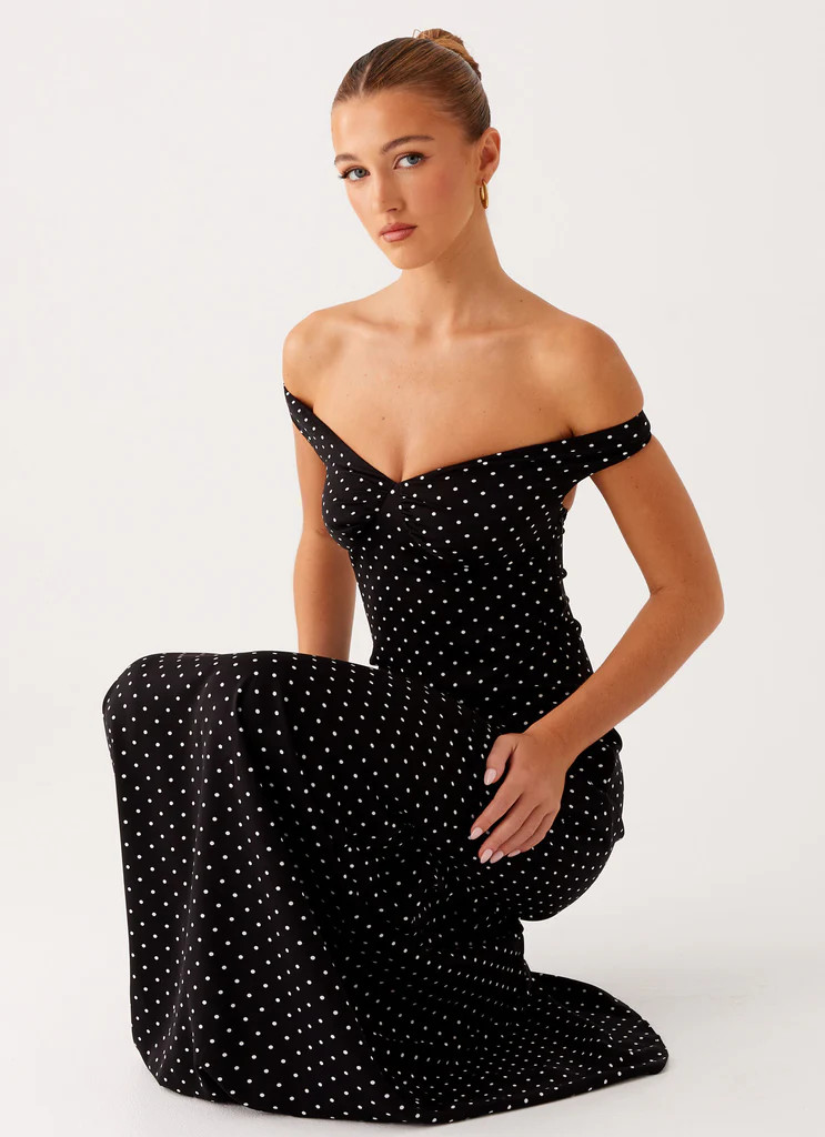 Melany Maxi Dress - Black Polka Dot | Peppermayo (Global)