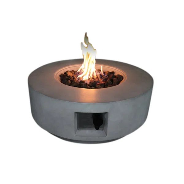 Latitude 11" H x 30" W Fiber Reinforced Concrete Propane/Natural Gas Outdoor Fire Pit Table with ... | Wayfair Professional