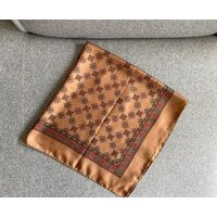 Vintage Silk Scarf, Tan Background With Classic Geometric Pattern in Green, Red & Yellow, Hand Rolled Edges | Etsy (US)