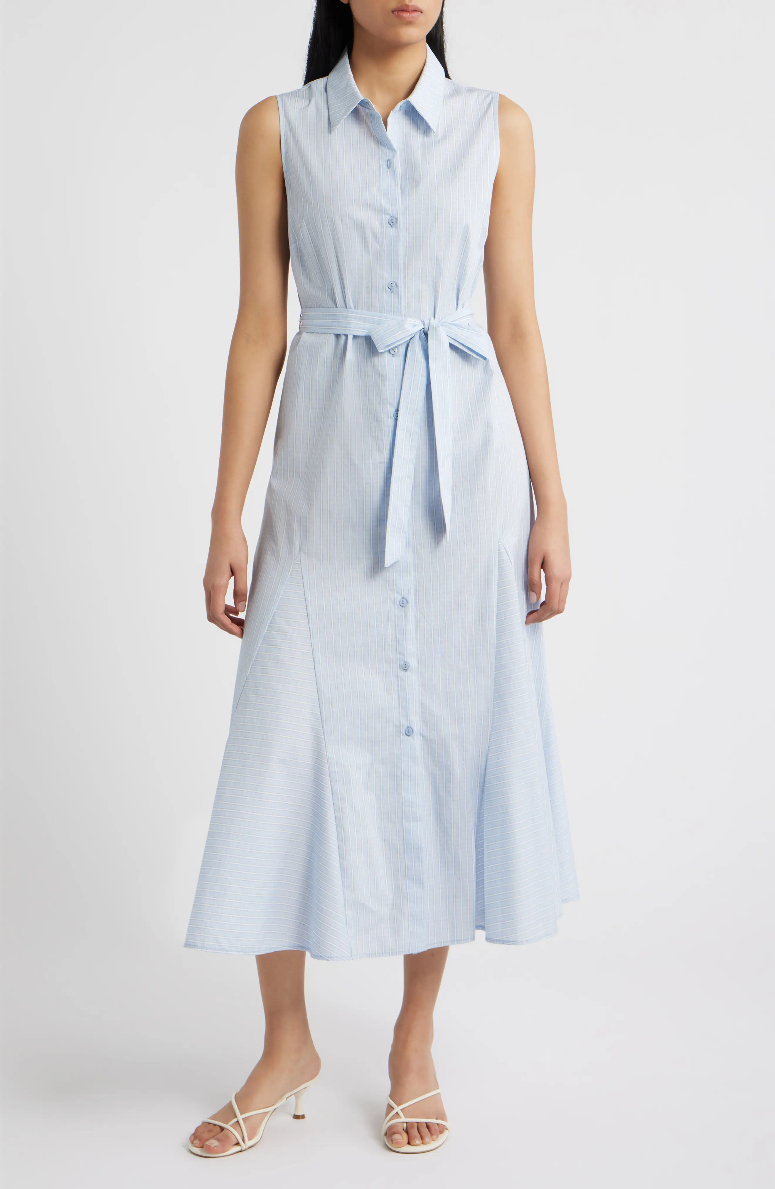 Pinstripe Button-Up Midi Shirtdress (Women) | Nordstrom | Nordstrom