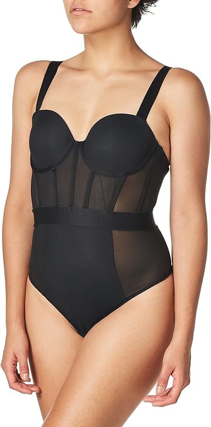DKNY womens Sheers Strapless Bodysuit | Amazon (US)