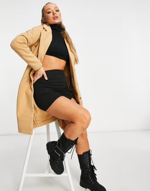 Threadbare overcoat in camel | ASOS (Global)