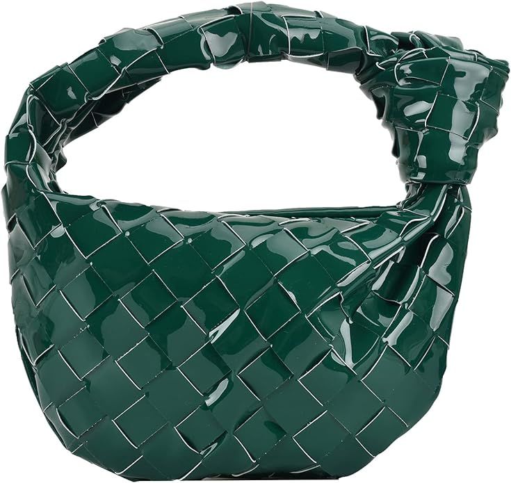 ELDA Knotted Clutch Handbag Woven Bags for Women Fashion Dumpling Pouch Purse Patent Leather Clou... | Amazon (US)